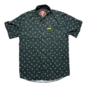 Dixxon Flannel Company The Bolt Short Sleeve Button Down Shirt Men's Small Black